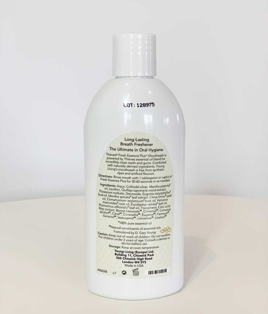 Ingrediente Apa de gură Thieves Fresh Essence Plus Young Living